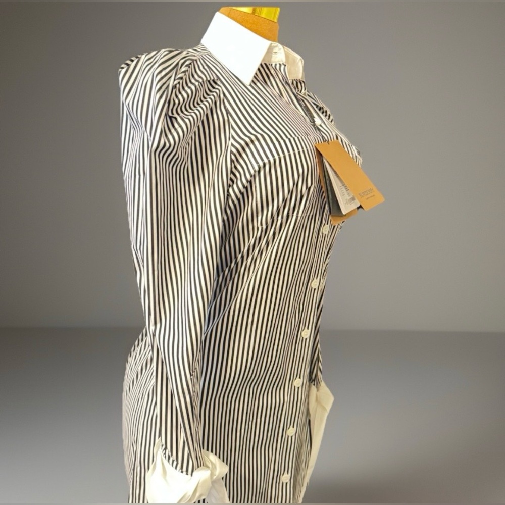 💰⬇️ BURBERRY 
Black & White Striped Shirt Dress - Picture 6 of 12
